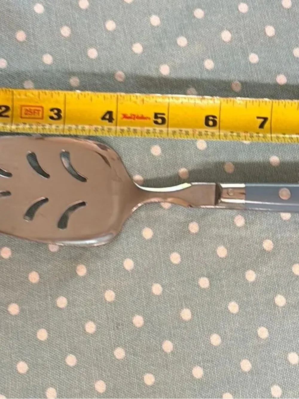 Vintage Washington Forge PIE server with stainless steel slotted head in Blue